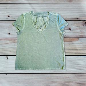 American Eagle Soft & Sexy Ribbed Caged Tee